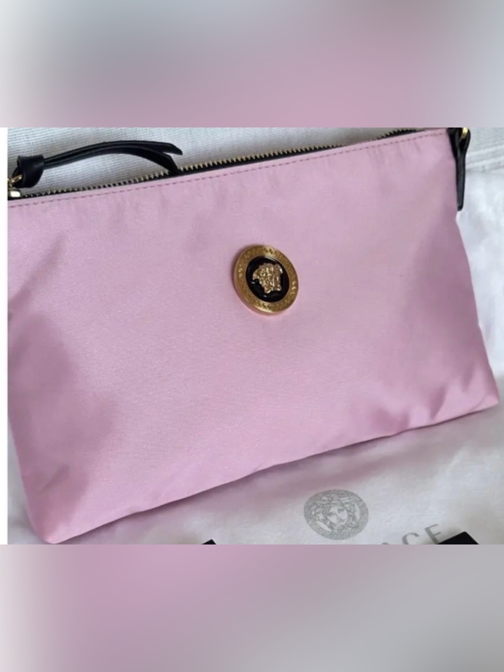 NWT- Versace La Medusa Pink Nylon Mini Bag